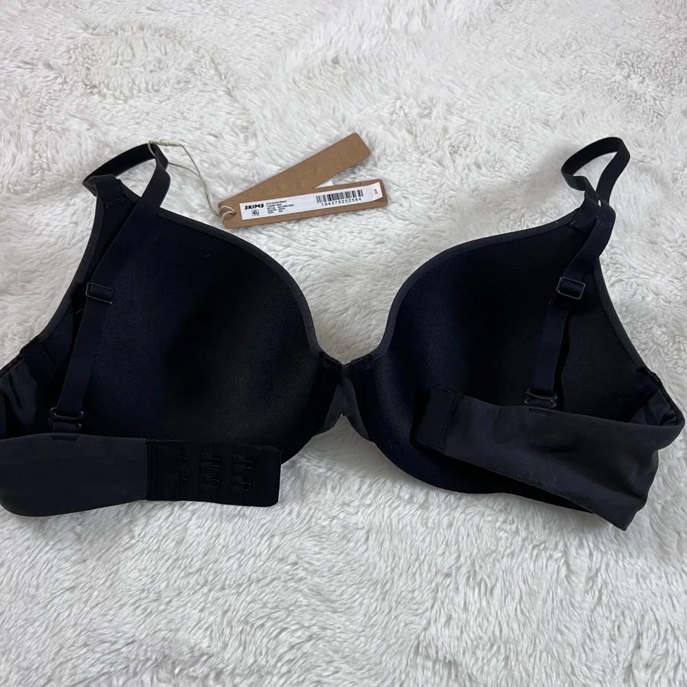 SKIMS Fits Everybody T-Shirt Bra‎ Onyx Black Underwire 32C BR-UWR-2294 NEW - Picture 5 of 11